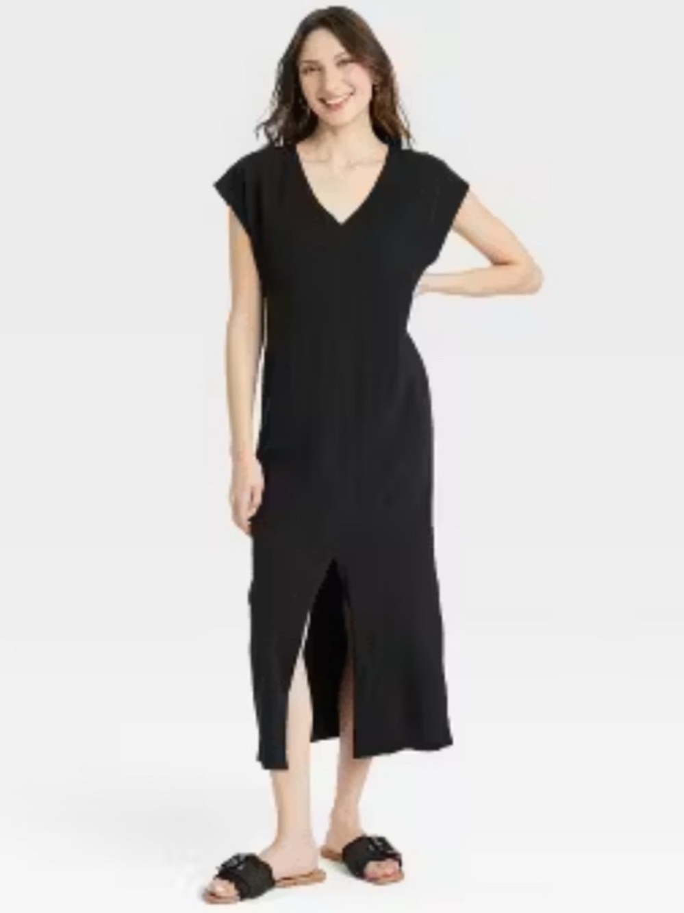 NWT Universal Thread T-Shirt Maxi Dress, size small, black